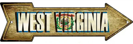West Virginia Metal Arrow Sign