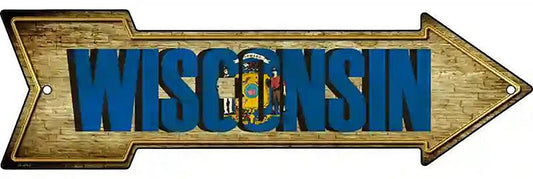 Wisconsin Metal Arrow Sign