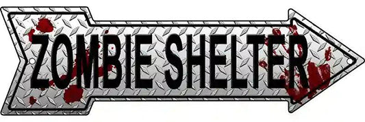 Zombie Shelter Metal Arrow Sign