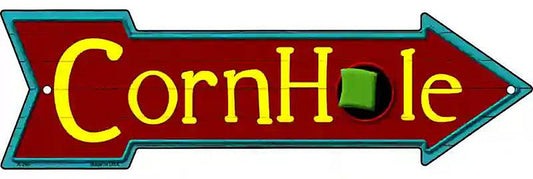 Corn Hole Metal Arrow Sign