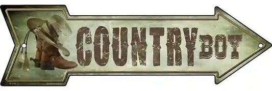Country Boy Metal Arrow Sign