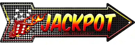 Jackpot Metal Arrow Sign