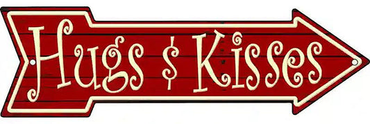 Hugs and Kisses Metal Arrow Sign