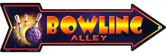 Bowling Alley Metal Arrow Sign