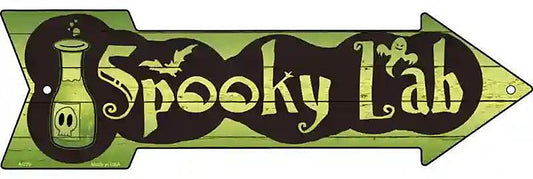 Spooky Lab Metal Arrow Sign