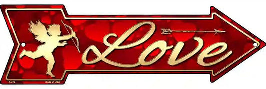 Love Metal Arrow Sign