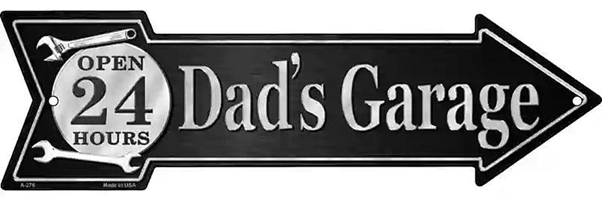Dads Garage Metal Arrow Sign