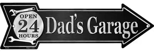 Dads Garage Metal Arrow Sign