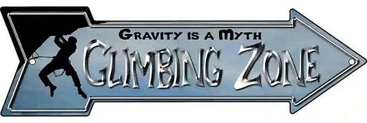 Climbing Zone Metal Arrow Sign