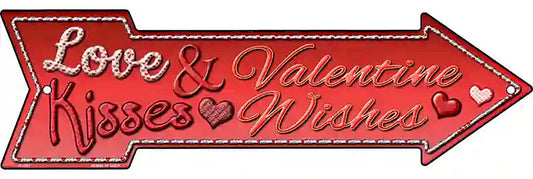 Love & Kisses Metal Arrow Sign
