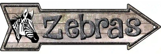 Zebras Metal Arrow Sign