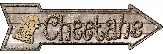 Cheetahs Metal Arrow Sign