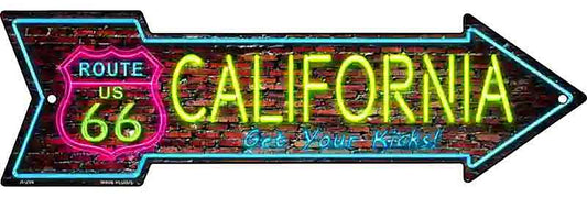 California Neon Metal Arrow Sign