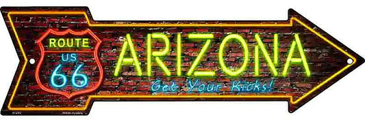 Arizona Neon Metal Arrow Sign