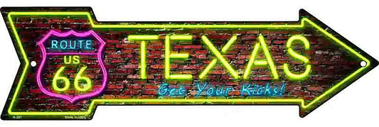 Texas Neon Metal Arrow Sign