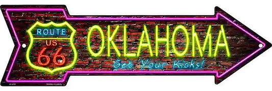 Oklahoma Neon Metal Arrow Sign