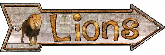 Lions Metal Arrow Sign