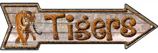 Tigers Metal Arrow Sign