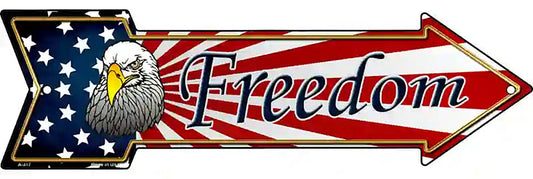 Freedom Metal Arrow Sign