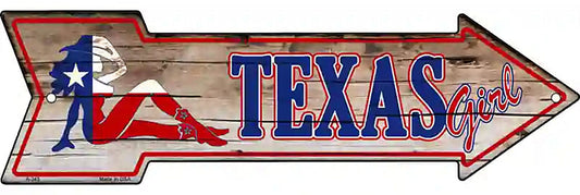 Texas Girl Metal Arrow Sign