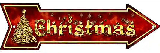 Christmas Metal Arrow Sign