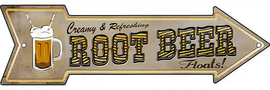 Root Beer Metal Arrow Sign