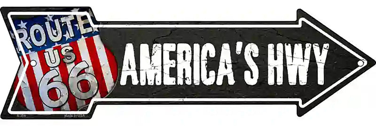 Americas Hwy Metal Arrow Sign