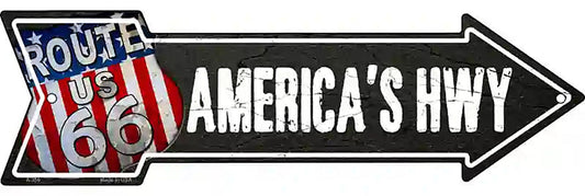 Americas Hwy Metal Arrow Sign