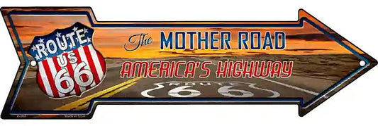 Route 66 With Sunset Metal Arrow Sign
