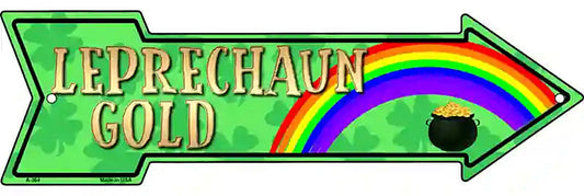 Leprechaun Gold Metal Arrow Sign