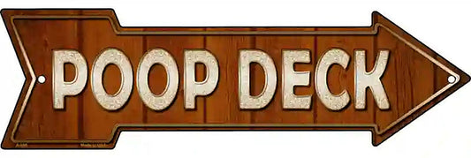Poop Deck Metal Arrow Sign