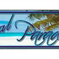 Tropical Paradise Metal Arrow Sign