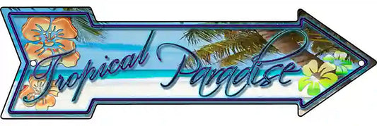 Tropical Paradise Metal Arrow Sign