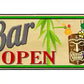 Tiki Bar Open Metal Arrow Sign