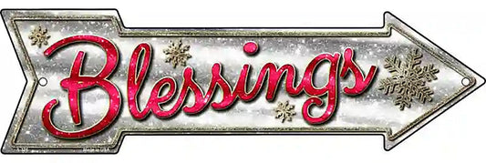 Blessings Metal Arrow Sign