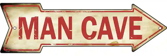 Man Cave Metal Arrow Sign