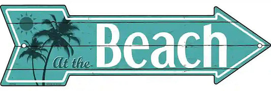 At The Beach Metal Arrow Sign