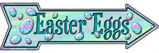 Easter Eggs Metal Arrow Sign
