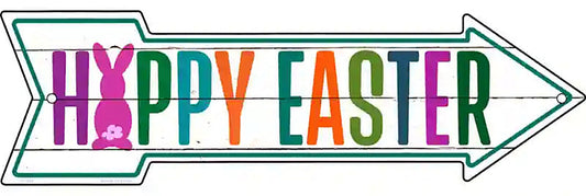 Happy Easter Metal Arrow Sign