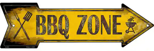 BBQ Zone Metal Arrow Sign