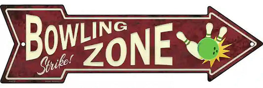 Bowling Strike Zone Metal Arrow Sign