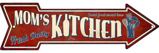 Moms Kitchen Metal Arrow Sign