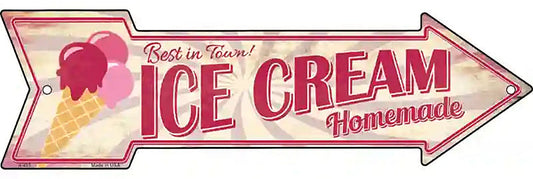 Homemade Ice Cream Metal Arrow Sign