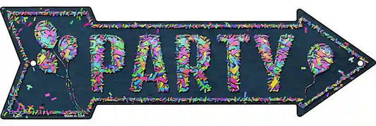 Party Confetti Metal Arrow Sign
