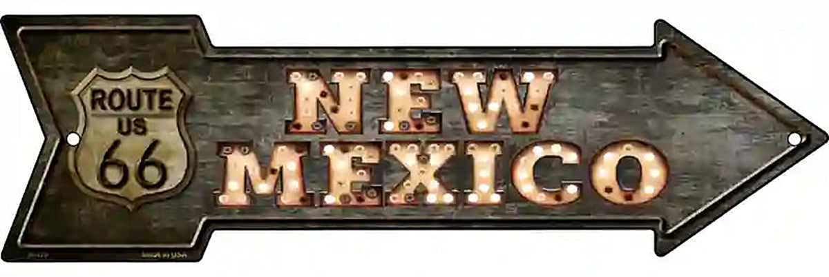 New Mexico Route 66 Bulb Letters Metal Arrow Sign