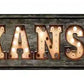 Kansas Route 66 Bulb Letters Metal Arrow Sign