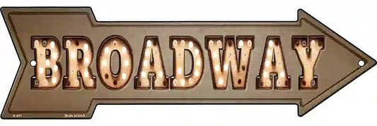 Broadway Bulb Letters Metal Arrow Sign