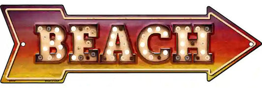 Beach Bulb Letters Metal Arrow Sign