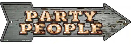 Party People Bulb Letters Metal Arrow Sign