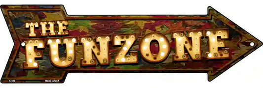 The Fun zone Bulb Letters Metal Arrow Sign